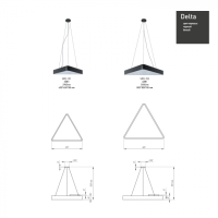 Светильник светодиодный Geometria ЭРА Delta SPO-152-W-40K-048 48Вт 4000К 3500Лм IP40 800*800*80 белый подвесной'