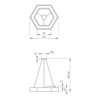 Светильник светодиодный Geometria ЭРА Hexagon SPO-123-B-40K-045 45Вт 4000К 2500Лм IP40 600*600*80 черный подвесной'