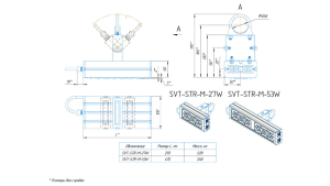 LED светильник SVT-STR-M-27W-45x140'